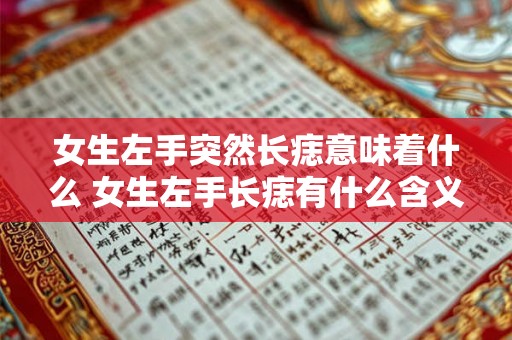 女生左手突然长痣意味着什么 女生左手长痣有什么含义