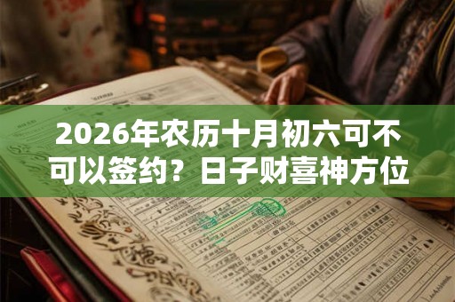 2026年农历十月初六可不可以签约？日子财喜神方位？
