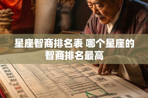 星座智商排名表 哪个星座的智商排名最高