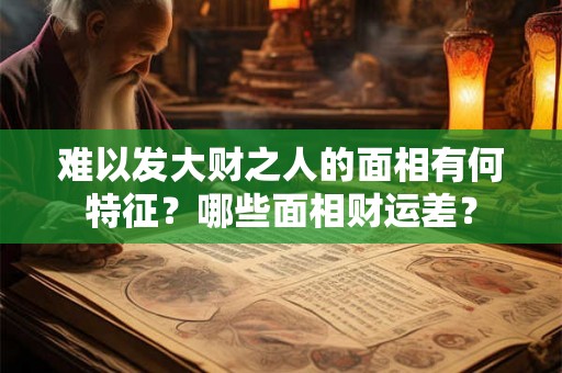 难以发大财之人的面相有何特征？哪些面相财运差？