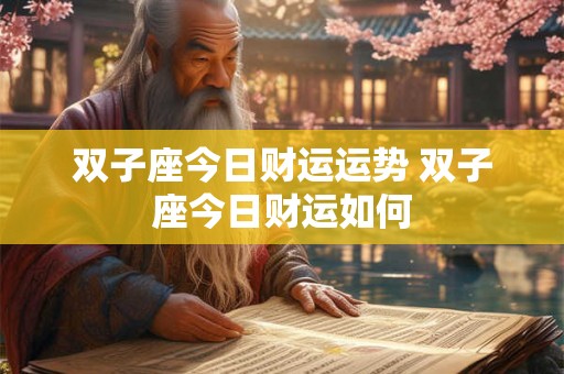 双子座今日财运运势 双子座今日财运如何