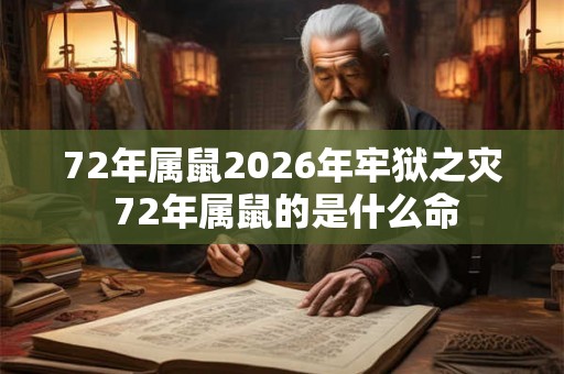 72年属鼠2026年牢狱之灾 72年属鼠的是什么命