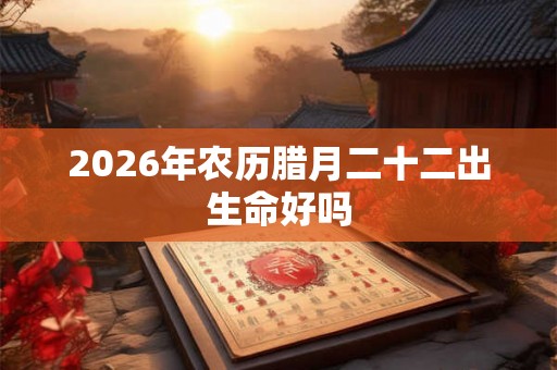 2026年农历腊月二十二出生命好吗