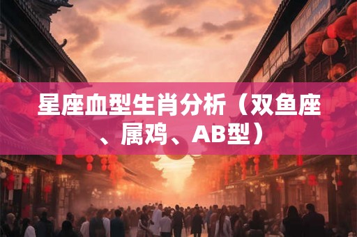 星座血型生肖分析(双鱼座、属鸡、AB型) 星座血型生肖分析(双鱼座、属鸡、AB型)