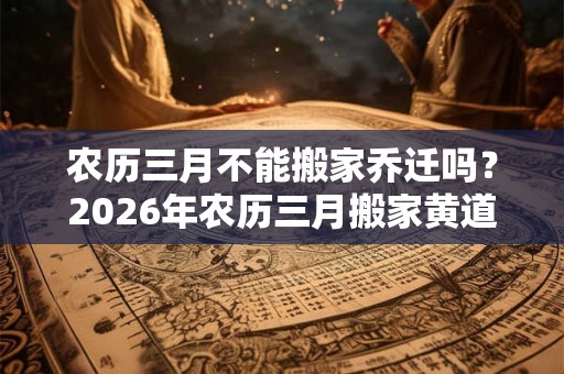 农历三月不能搬家乔迁吗?2026年农历三月搬家黄道吉日 农历三月不能搬家乔迁吗?2026年农历三月搬家黄道吉日