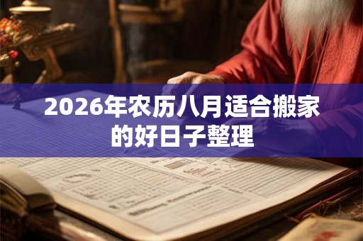 2026年农历八月适合搬家的好日子整理