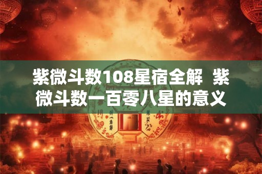 紫微斗数108星宿全解  紫微斗数一百零八星的意义