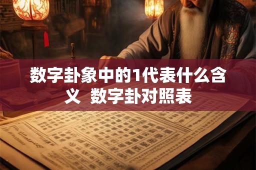 数字卦象中的1代表什么含义  数字卦对照表