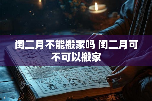 闰二月不能搬家吗 闰二月可不可以搬家