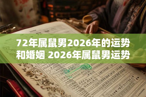 72年属鼠男2026年的运势和婚姻 2026年属鼠男运势及婚姻如何