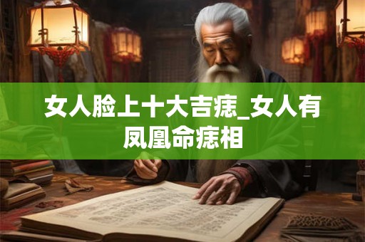 女人脸上十大吉痣_女人有凤凰命痣相