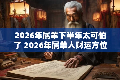 2026年属羊下半年太可怕了 2026年属羊人财运方位