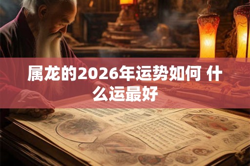 属龙的2026年运势如何 什么运最好