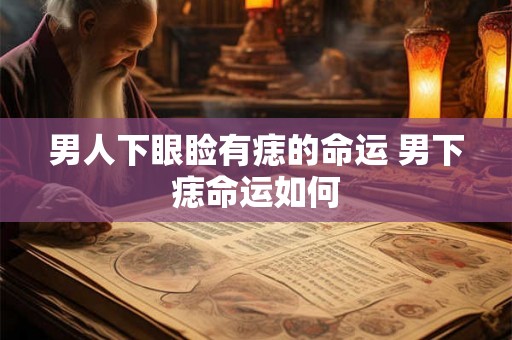 男人下眼睑有痣的命运 男下痣命运如何