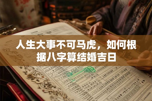 人生大事不可马虎，如何根据八字算结婚吉日