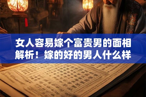 女人容易嫁个富贵男的面相解析！嫁的好的男人什么样？