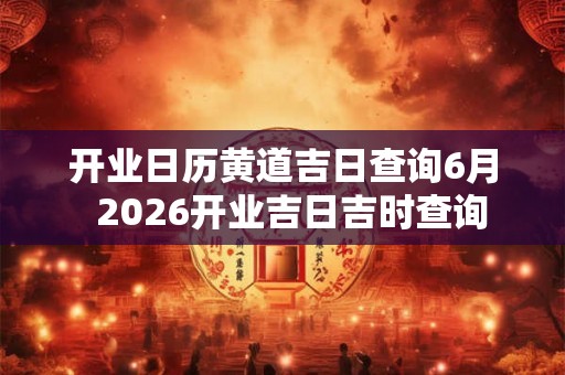 开业日历黄道吉日查询6月 2026开业吉日吉时查询 开业日历黄道吉日查询6月 2026开业吉日吉时查询
