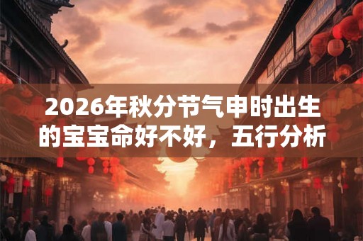2026年秋分节气申时出生的宝宝命好不好，五行分析