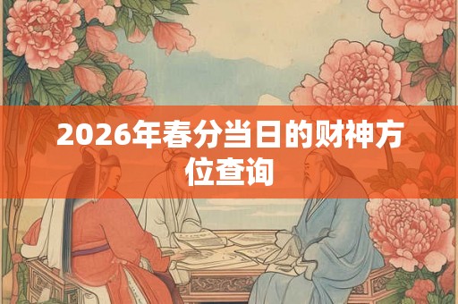 2026年春分当日的财神方位查询