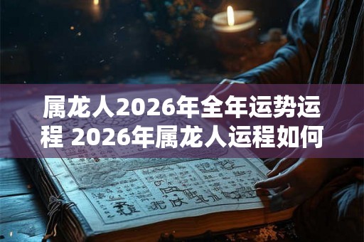 属龙人2026年全年运势运程 2026年属龙人运程如何