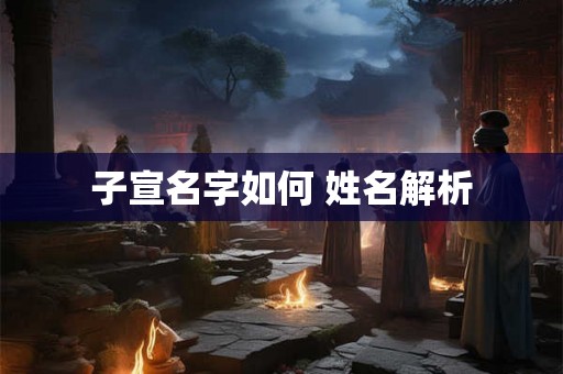 子宣名字如何 姓名解析