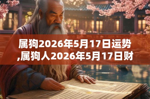 属狗2026年5月17日运势,属狗人2026年5月17日财运,生肖狗2026年5月17日运势