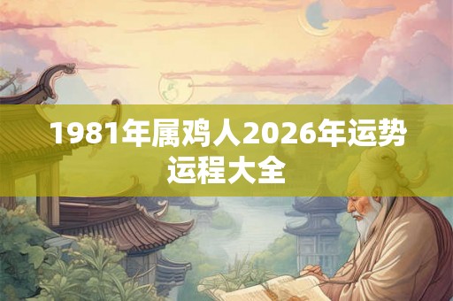 1981年属鸡人2026年运势运程大全