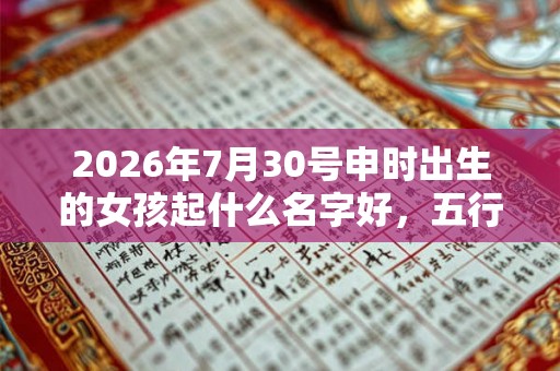 2026年7月30号申时出生的女孩起什么名字好，五行是什么？