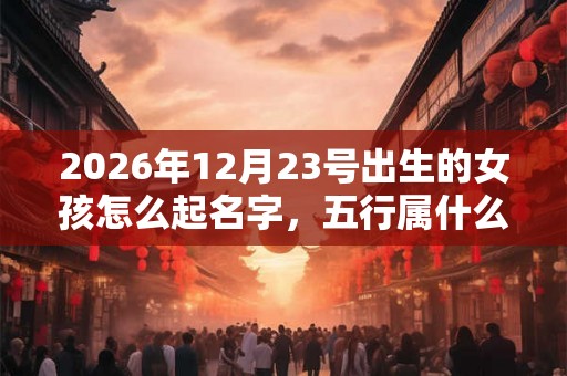 2026年12月23号出生的女孩怎么起名字，五行属什么