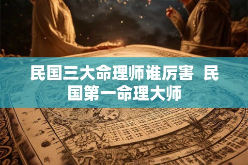 民国三大命理师谁厉害  民国第一命理大师