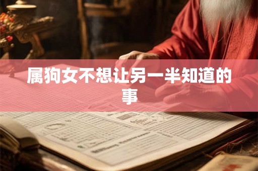 属狗女不想让另一半知道的事