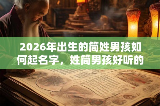 2026年出生的简姓男孩如何起名字，姓简男孩好听的名字