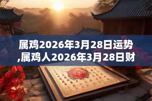 属鸡2026年3月28日运势,属鸡人2026年3月28日财运,生肖鸡2026年3月28日运势