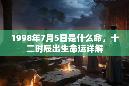 1998年7月5日是什么命，十二时辰出生命运详解