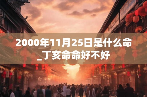 2000年11月25日是什么命_丁亥命命好不好