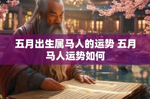 五月出生属马人的运势 五月马人运势如何