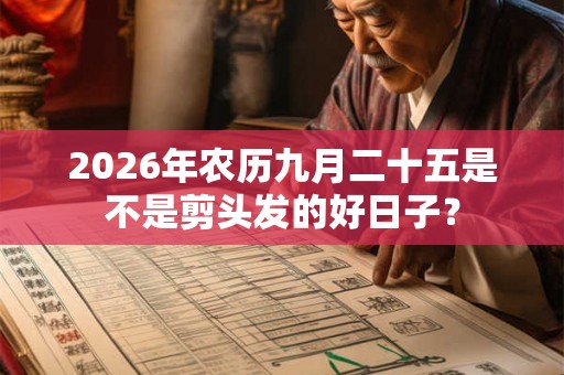 2026年农历九月二十五是不是剪头发的好日子？