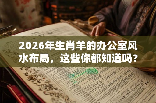 2026年生肖羊的办公室风水布局，这些你都知道吗？