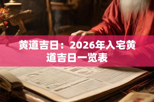 黄道吉日：2026年入宅黄道吉日一览表