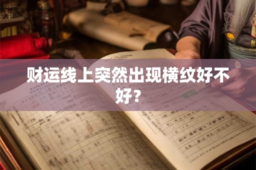财运线上突然出现横纹好不好？