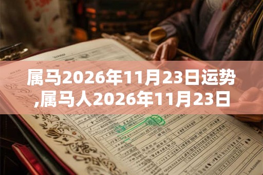 属马2026年11月23日运势,属马人2026年11月23日财运,生肖马2026年11月23日运势