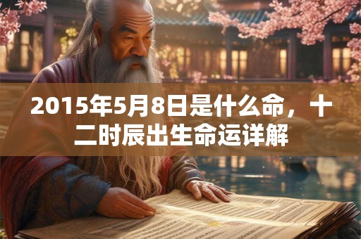 2015年5月8日是什么命，十二时辰出生命运详解