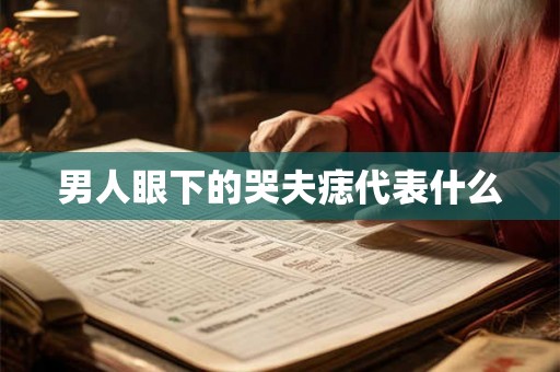 男人眼下的哭夫痣代表什么