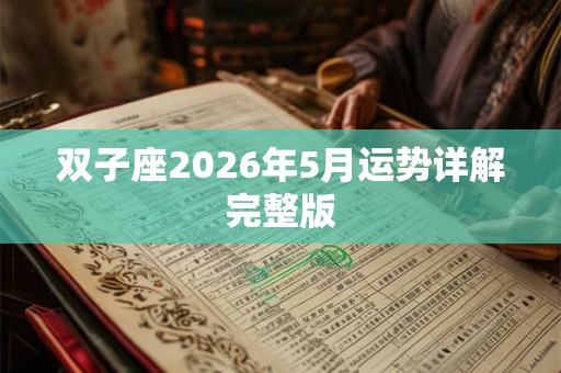 双子座2026年5月运势详解完整版