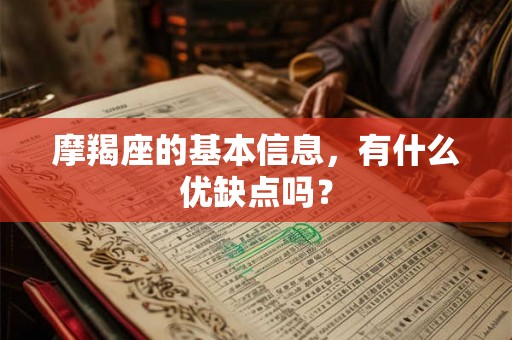 摩羯座的基本信息，有什么优缺点吗？