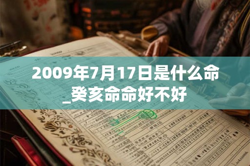 2009年7月17日是什么命_癸亥命命好不好