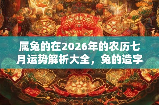 属兔的在2026年的农历七月运势解析大全，兔的造字因缘你知道吗？