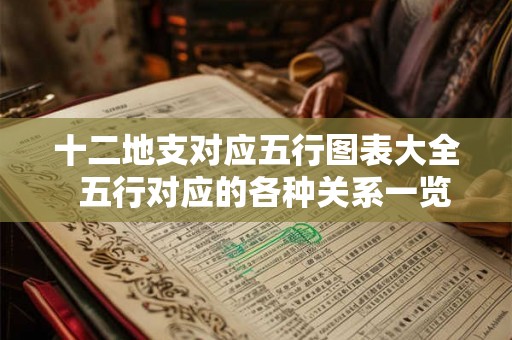 十二地支对应五行图表大全  五行对应的各种关系一览表
