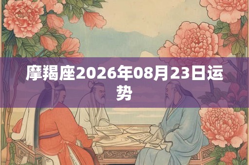 摩羯座2026年08月23日运势