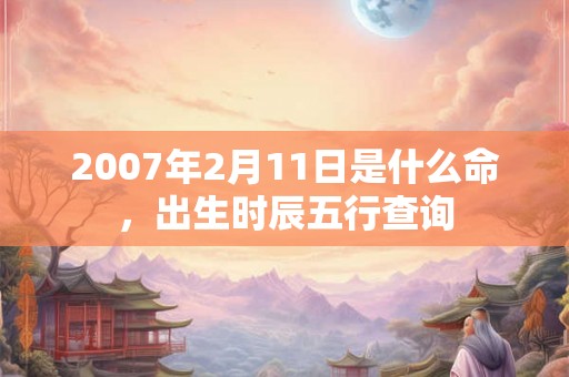 2007年2月11日是什么命，出生时辰五行查询